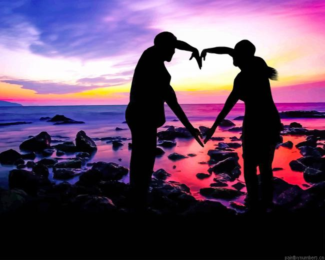 Couple Love Silhouette Painting By Numberss.png