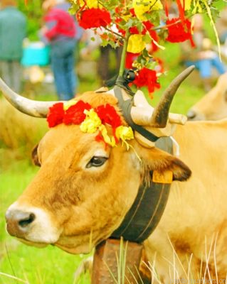 Cow And Flowers Painting By Numbers.png