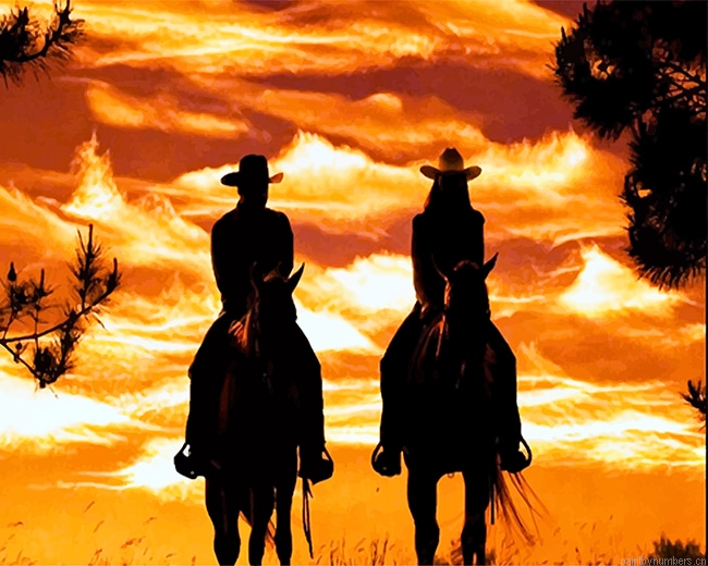 Cowboy Cowgirl Silhouette Painting By Numbers.png
