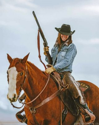 Cowgirl And Horse Painting By Numbers.png