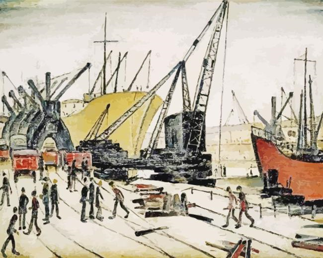 Cranes And Ship Ls Lowry Painting By Numberss.png
