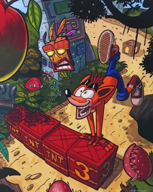 Crash Bandicoot Enjoying His Time Painting By Numberss.png