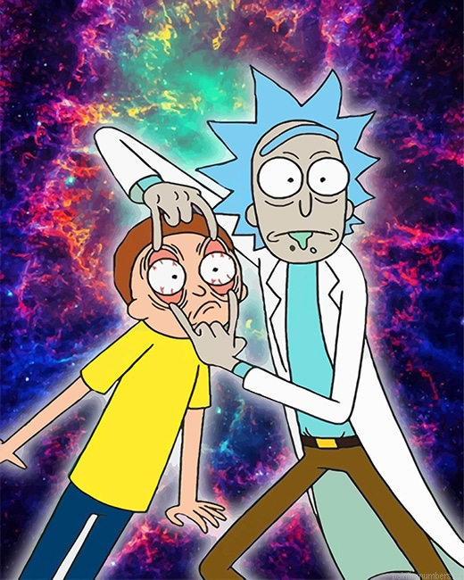 Crazy Rick And Morty Animations Painting By Numberss.png