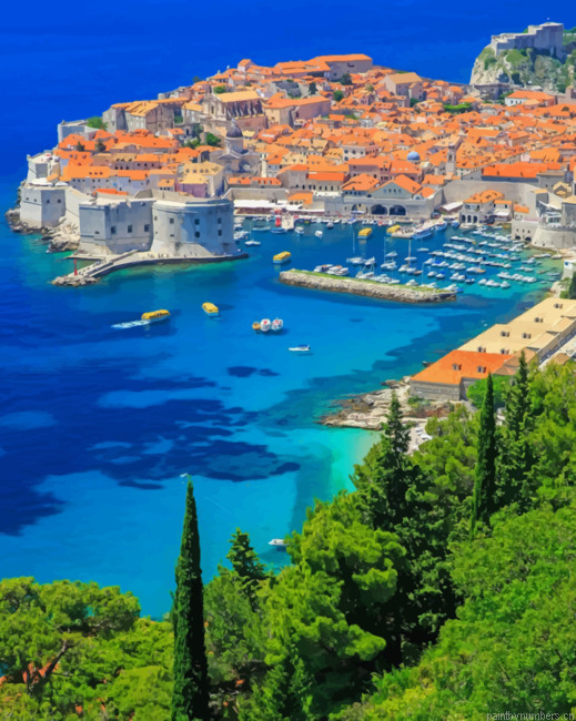 Croatia Walls Of Dubrovnik Painting By Numberss.png