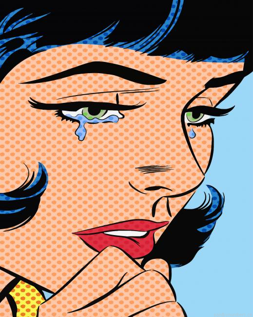 Crying Girl Pop Art Painting By Numbers.png