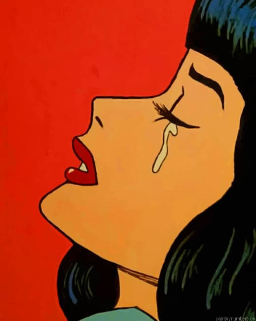Crying Girl Pop Arts Painting By Numberss.png