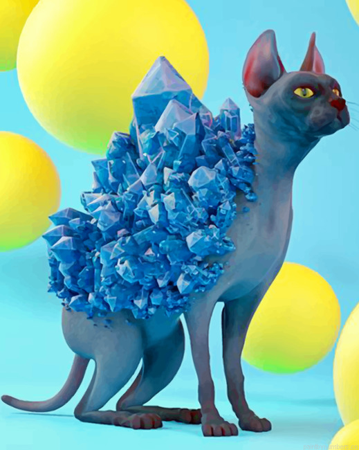 Crystallized Cat Painting By Numberss.png