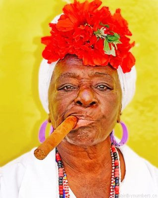 Cuban Woman Smoking Painting By Numbers.png