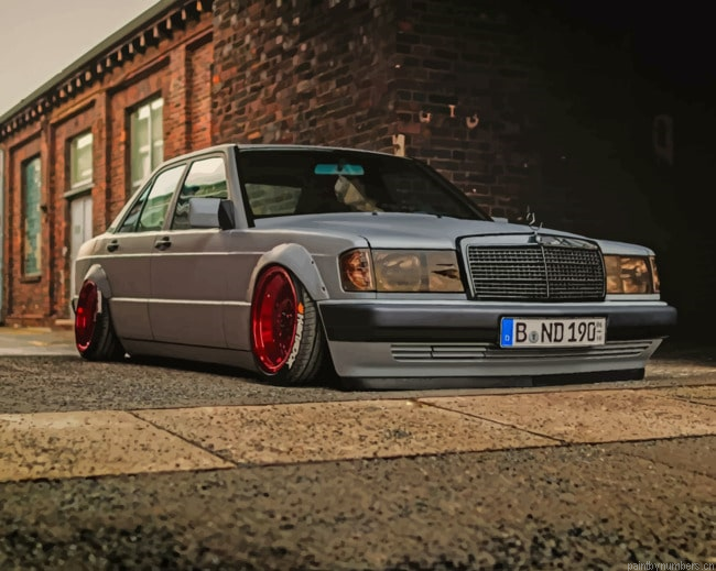 Customized Mercedes 190e Cars Painting By Numberss.png