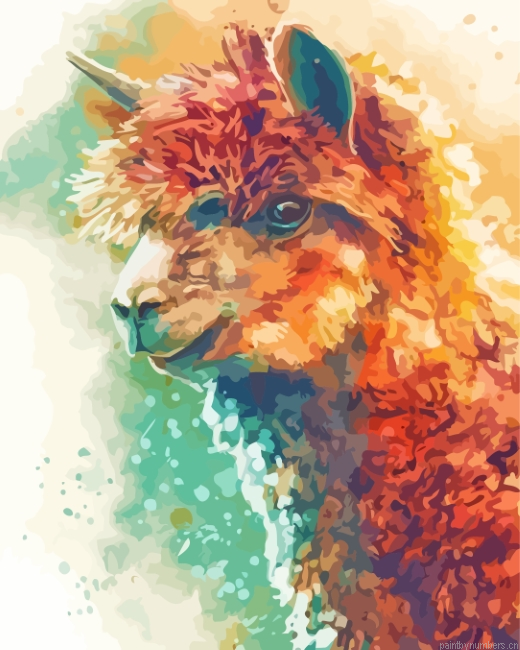 Cute Alpaca Art Painting By Numberss.png