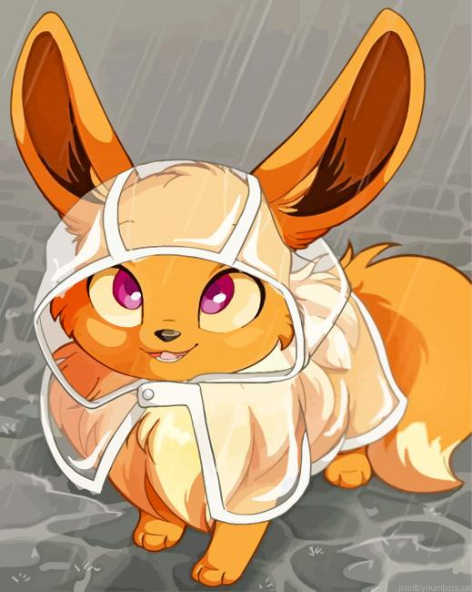 Cute Anime Eevee Pokemon Painting By Numberss.png