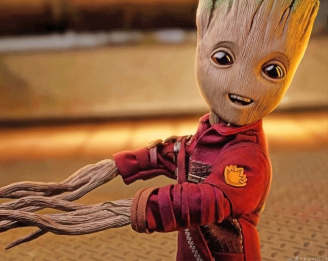 Cute Baby Groot Movies Painting By Numberss.png