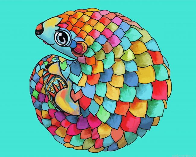Cute Colorful Pangolin Painting By Numberss.png