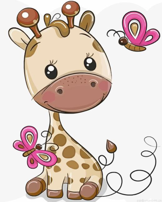 Cute Giraffe Painting By Numberss.png