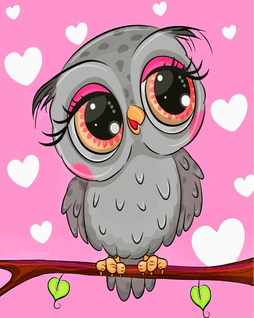 Cute Grey Owl Painting By Numbers.png