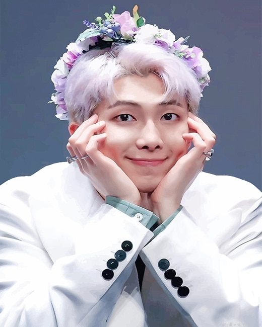 Cute Kim Namjoon Rappers Painting By Numberss.png