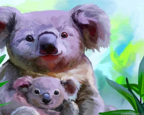 Cute Koala With Baby Painting By Numbers.png