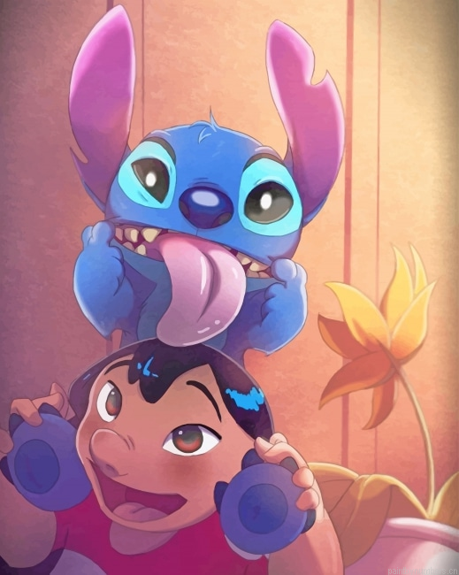 Cute Lilo Crazy Stitch Cartoons Painting By Numberss.png
