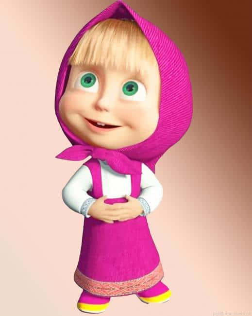Cute Masha Animations Painting By Numberss.png