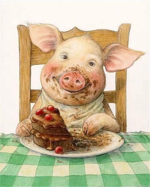 Cute Pig Eating Painting By Numbers.png