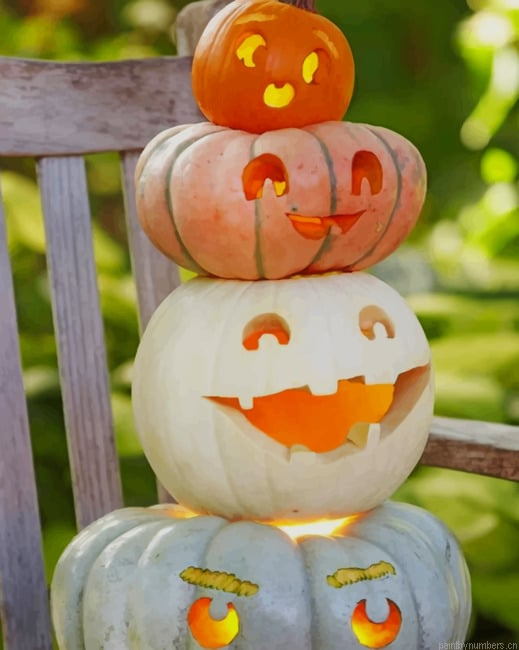 Cute Pumpkins Halloween Painting By Numberss.png