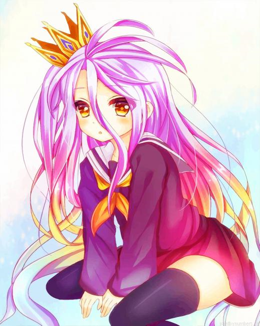 Cute Shiro No Game No Life Animations Painting By Numbers.png