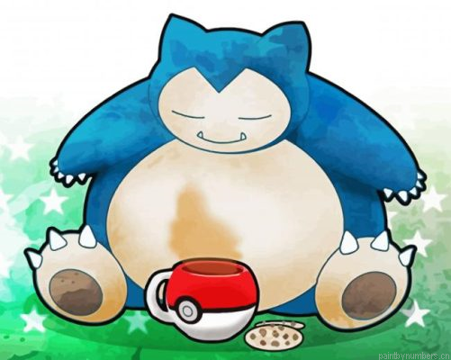 Cute Snorlax Pokemon Painting By Numberss.png
