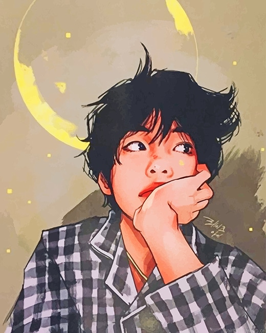 Cute Taehyung Bts Animations Painting By Numberss.png
