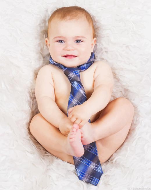 Cute White Baby Painting By Numberss.png