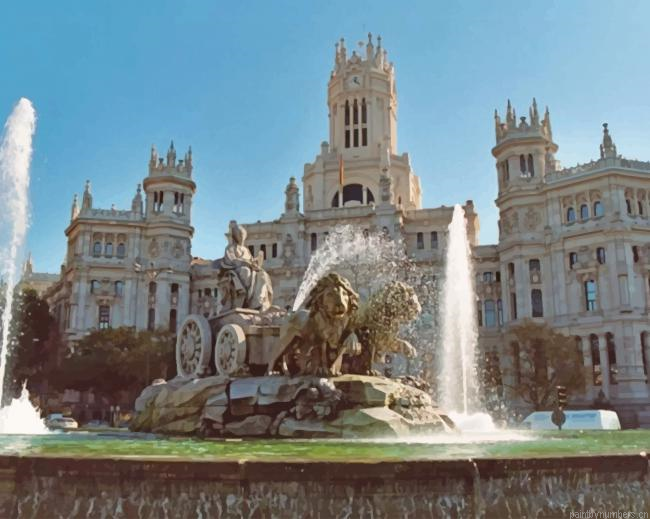 Cybele Fountain Madrid Cities Painting By Numberss.png