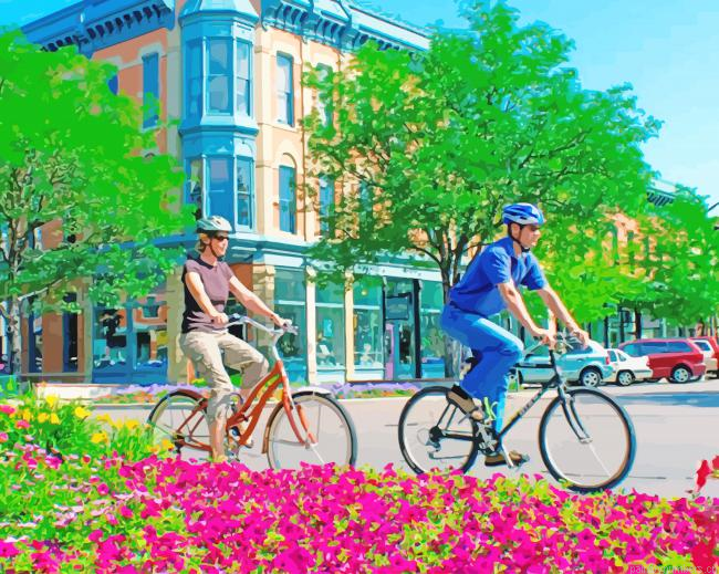 Cyclists In Fort Collins Colorado Painting By Numberss.png
