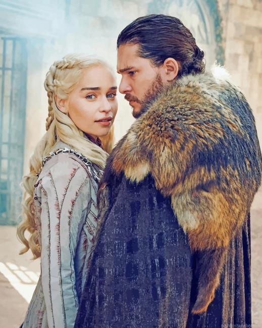 Daenerys Targaryen Emilia Clarke Jon Snow Painting By Numbers.png