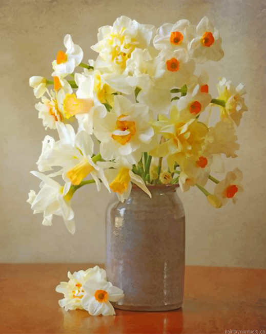 Daffodils Flowers Painting By Numberss.png