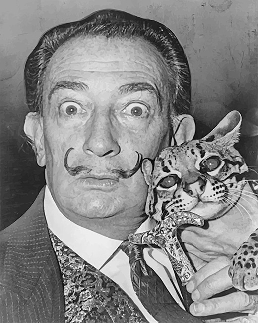 Dali And The Cat Painting By Numberss.png
