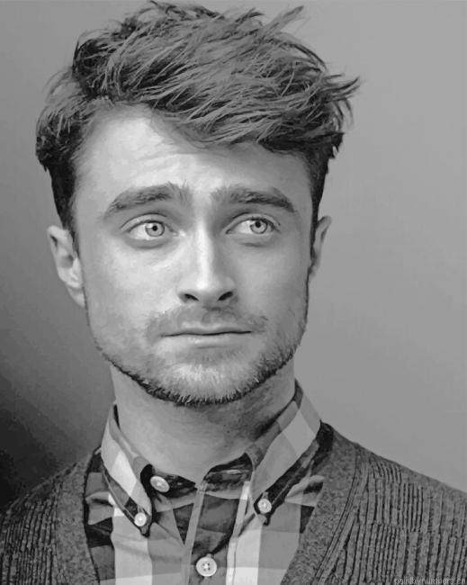 Daniel Radcliffe Black And White Actors Painting By Numberss.png