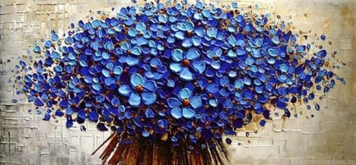 Dark Blue Flower Tree Painting By Numbers.png