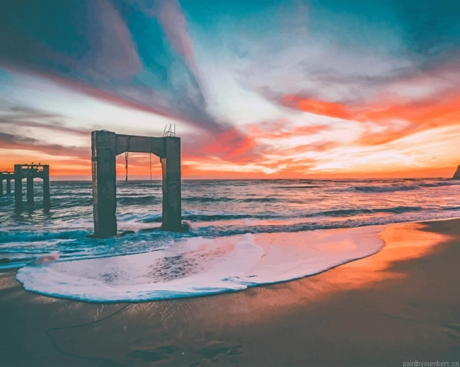 Davenport Iowa Pier Beach Seascapes Painting By Numberss.png