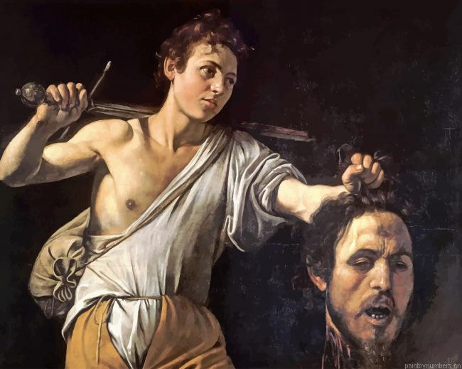 David With The Head Of Goliath Caravaggio Painting By Numberss.png