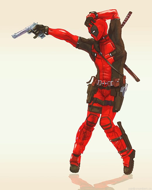 Deadpool Spider Man Pose Painting By Numbers.png