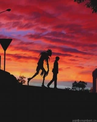 Death Note Ryuk Silhouette Painting By Numberss.png