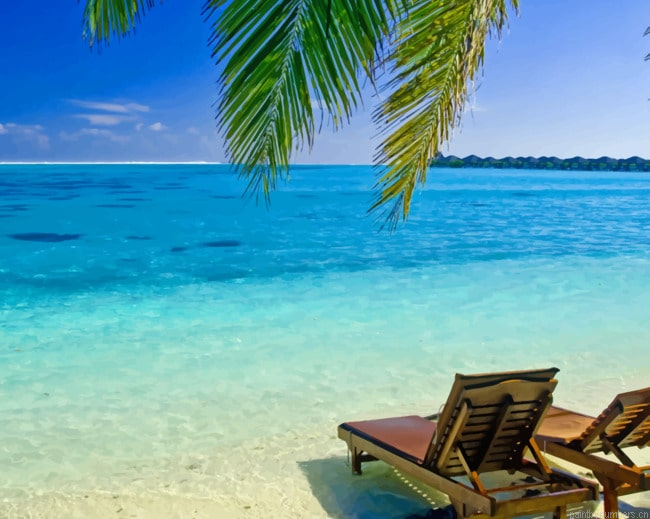 Deck Chair On The Beach Seascapes Painting By Numberss.png