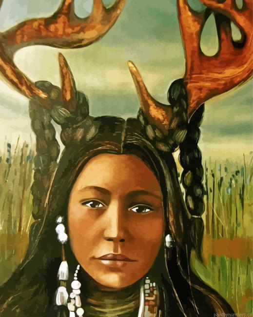 Deer Woman Painting By Numberss.png