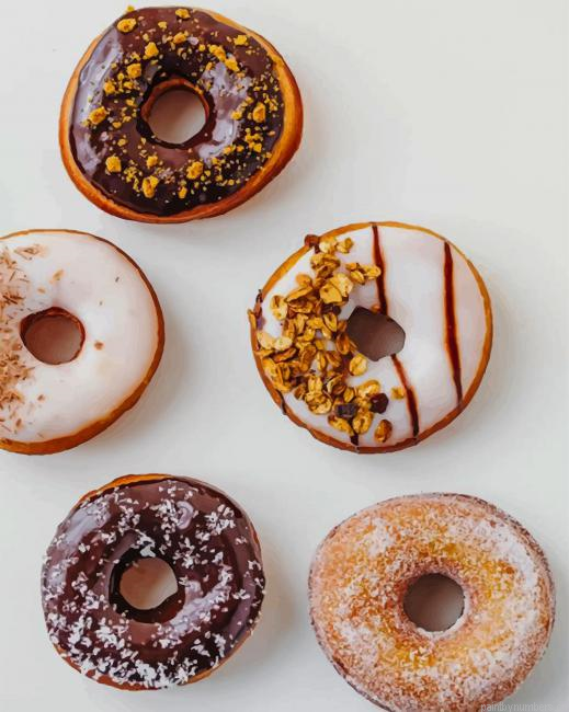 Delicious Donuts Food Painting By Numberss.png