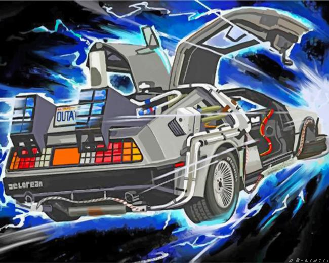 Delorean Car Painting By Numberss.png