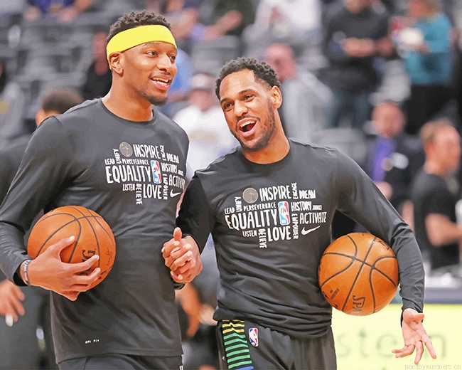Denver Nugget Players Talking Basketball Painting By Numbers.png