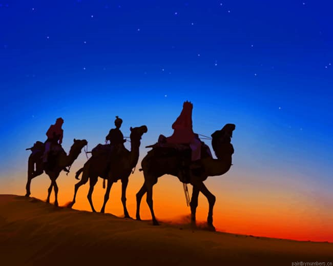 Desert Camels Silhouette Painting By Numberss.png
