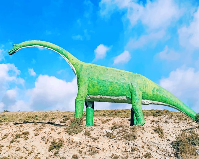 Dinosaur Statue In Spain Painting By Numberss.png