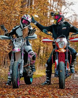 Dirt Bikes Couple Painting By Numbers.png