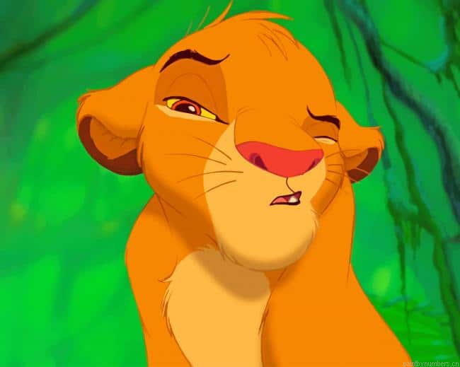 Disney Cartoon Simba The Lion King Painting By Numberss.png
