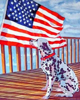 Dog And Flag Painting By Numberss.png